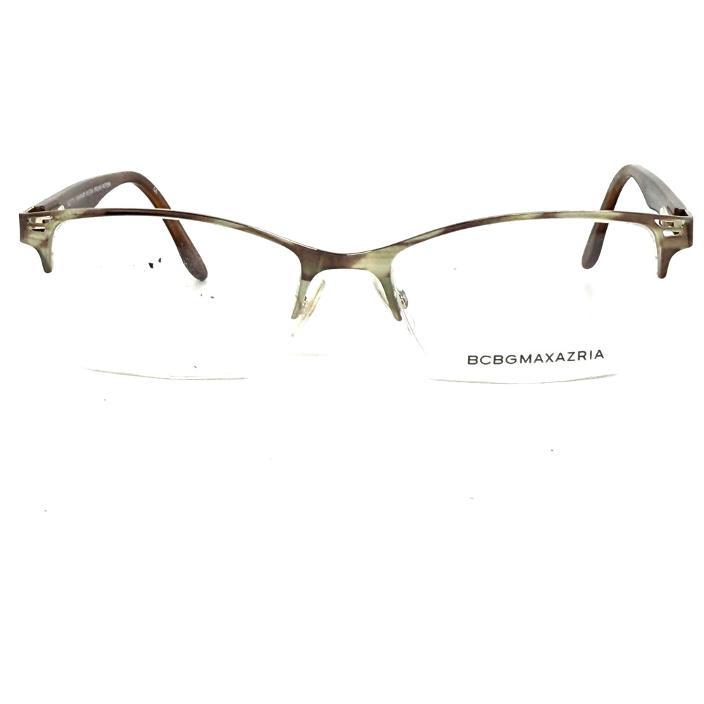 BCBG MAXAZRIA Milena Brown Pattern Womens Half Rim Eyeglasses 52-17-130 20693‎
